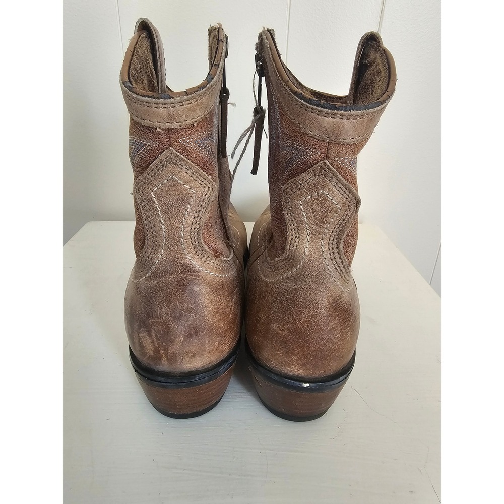 Ariat Unbridled Ankle Boots Womens 8B Brown Distressed Leather Western 10007966 - Picture 3 of 7